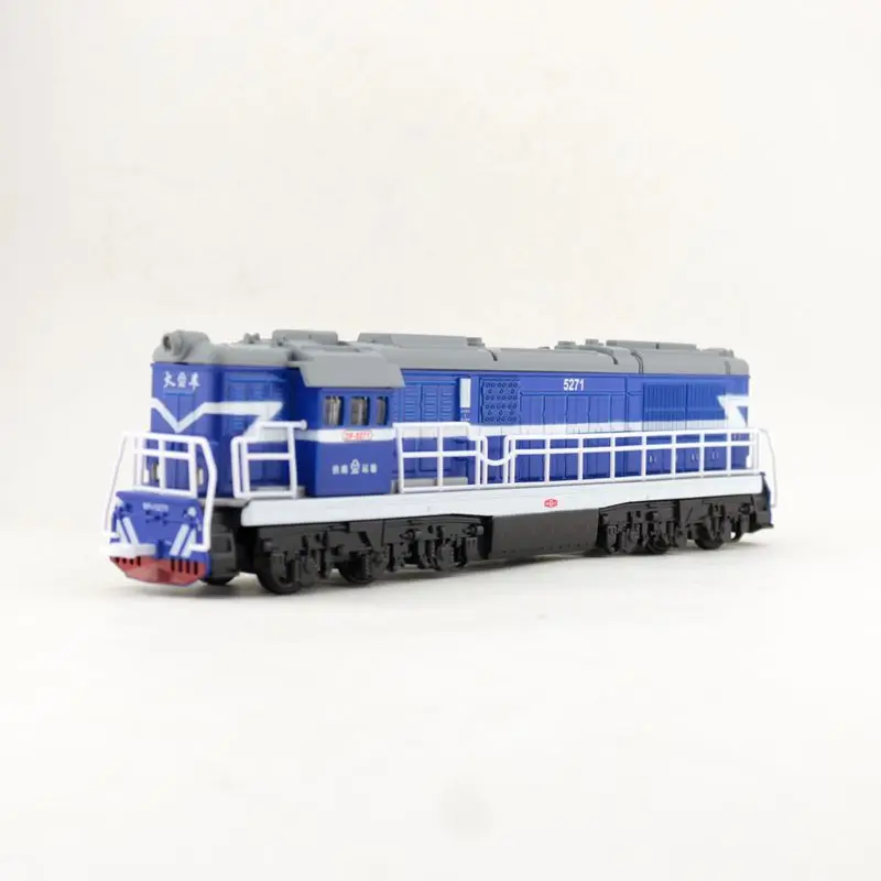 Diecast Toy Vehicle Model China DongFeng 5271 Locomotive Train Pull Back Sound & Light Car Educational Collection Gift Kid