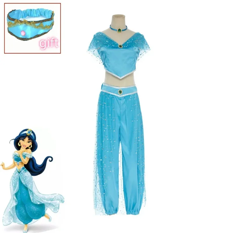 Anime Cosplay Women Princess Outfit Jasmine Ball Gown Dress Aladdin Cosplay Costume For Adult Stage Costumes Carnival Party 72th - view 6