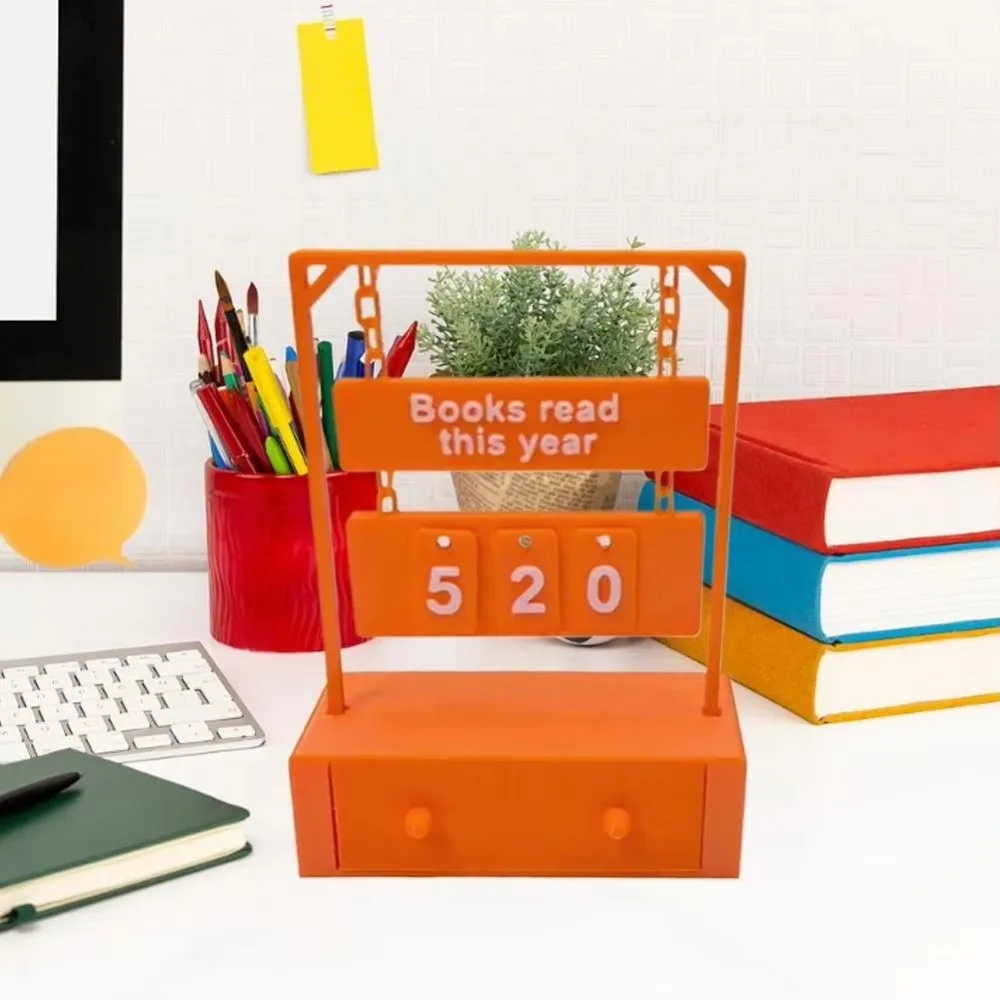 Wear Resist 3D Book Read Counter Bookish Decor Manual Rotation Reading Progress Tracker Books Read This Year Number Display