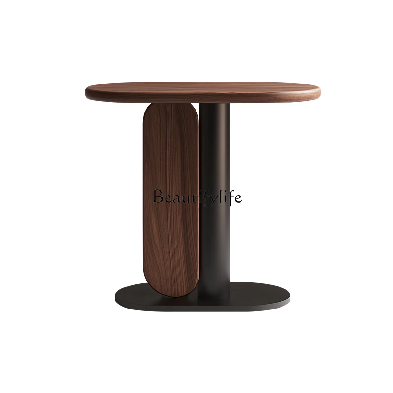 

Italian minimalist solid wood edge table, side table next to the sofa in the living room, personalized and creative