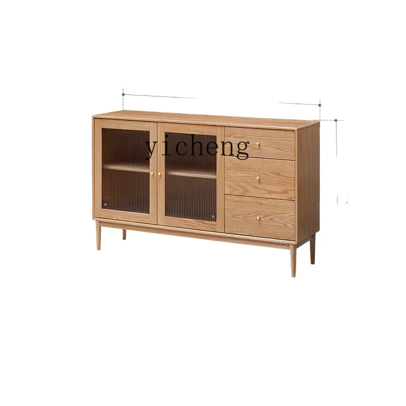 

Tqh Solid Wood Sideboard Nordic Minimalist Modern Oak Restaurant Locker with Drawer Storage Cabinet