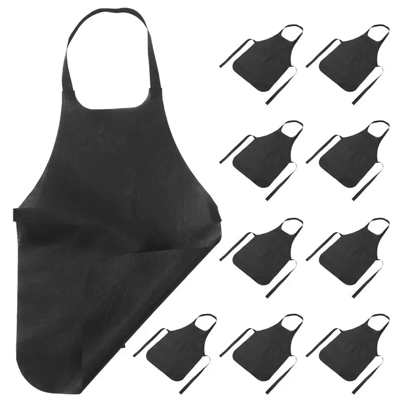 

11pcs Unisex Disposable Aprons Thickened Oil Proof Antifouling Non-woven Fabric Apron for Cooking Painting Activities 2025 NEW