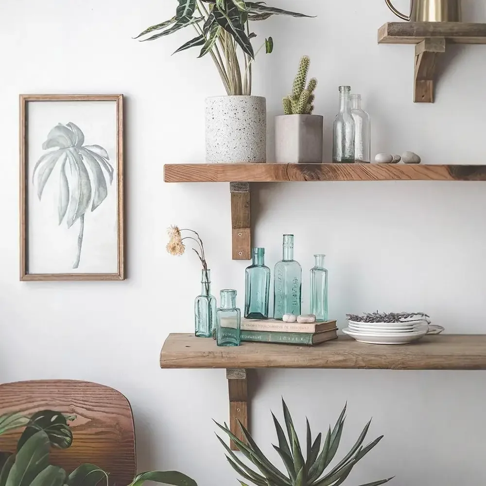 Настенная перегородка из массива дерева, старая деревянная витрина, простой настенный шар в скандинавском стиле, слой полки