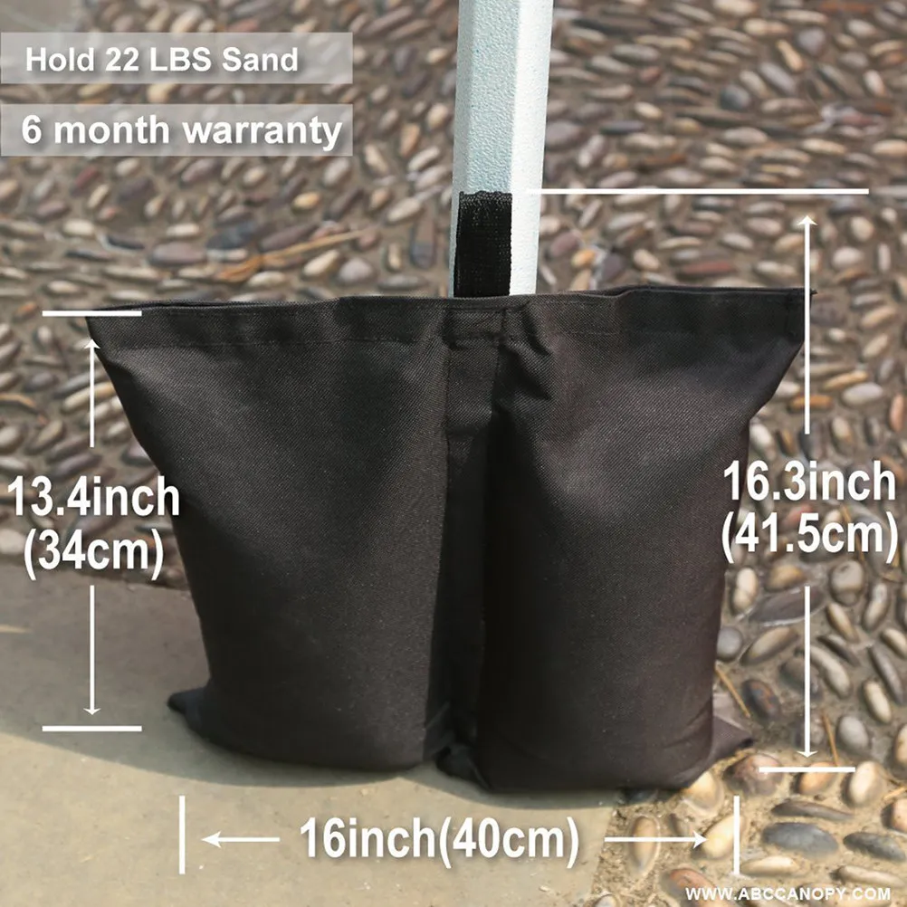 4Pcs Pavilion Sandbags Tent Weights Easy Fill Sand Bags Zipper Closure Hook Loop Fixing for Gazebos Outdoor Pavilion Weights