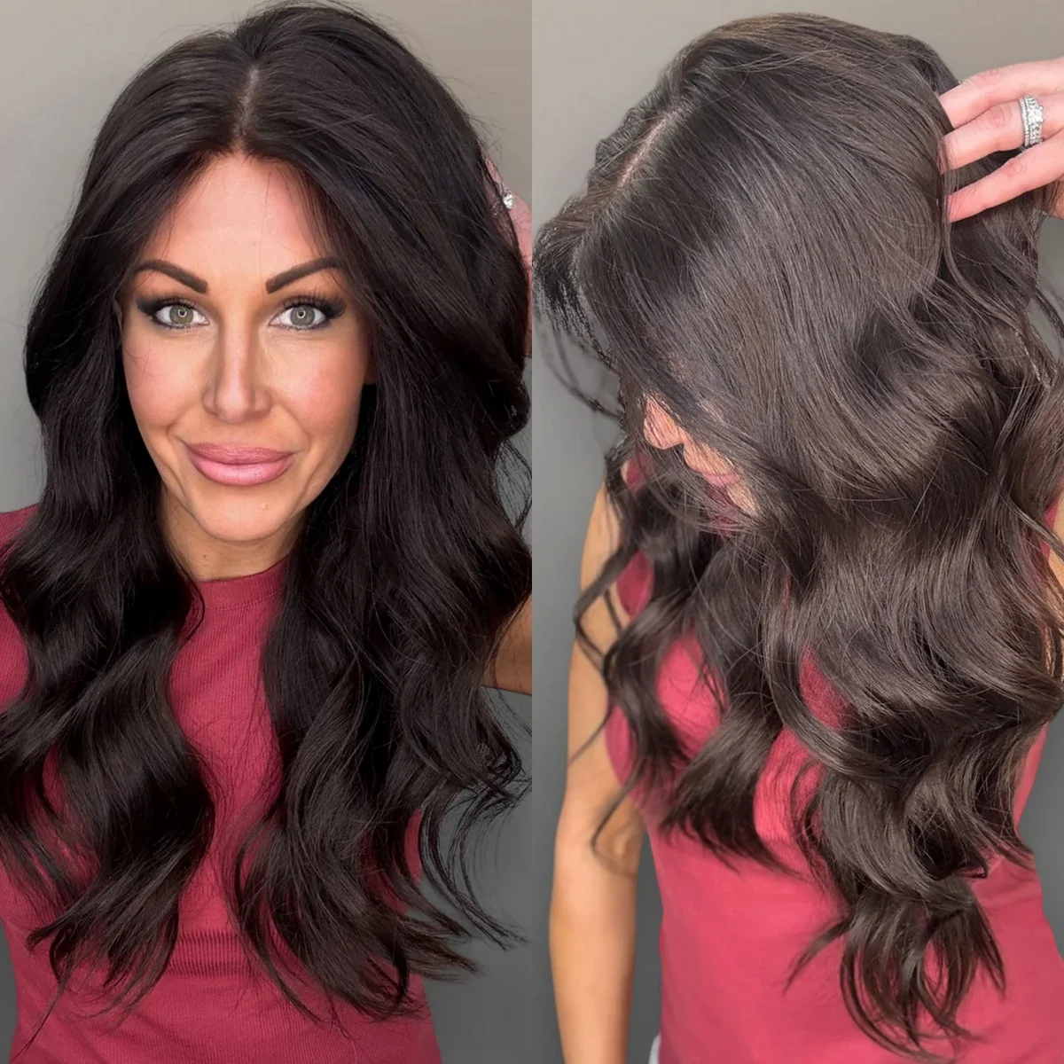 

Black Hair Beginner Friendly 180% Density Premium Fibre Long Ladies Wig Synthetic Body Wave Glueless Wig for Women Daily Use 24"