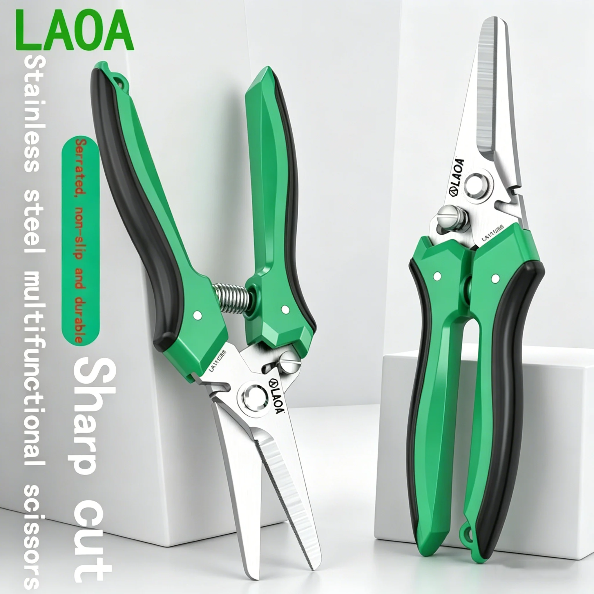 

Профессиональные электрические ножницы LAOA с зубчатыми лезвиями, сверхпрочные многофункциональные ножницы из нержавеющей стали для промышленного и бытового использования