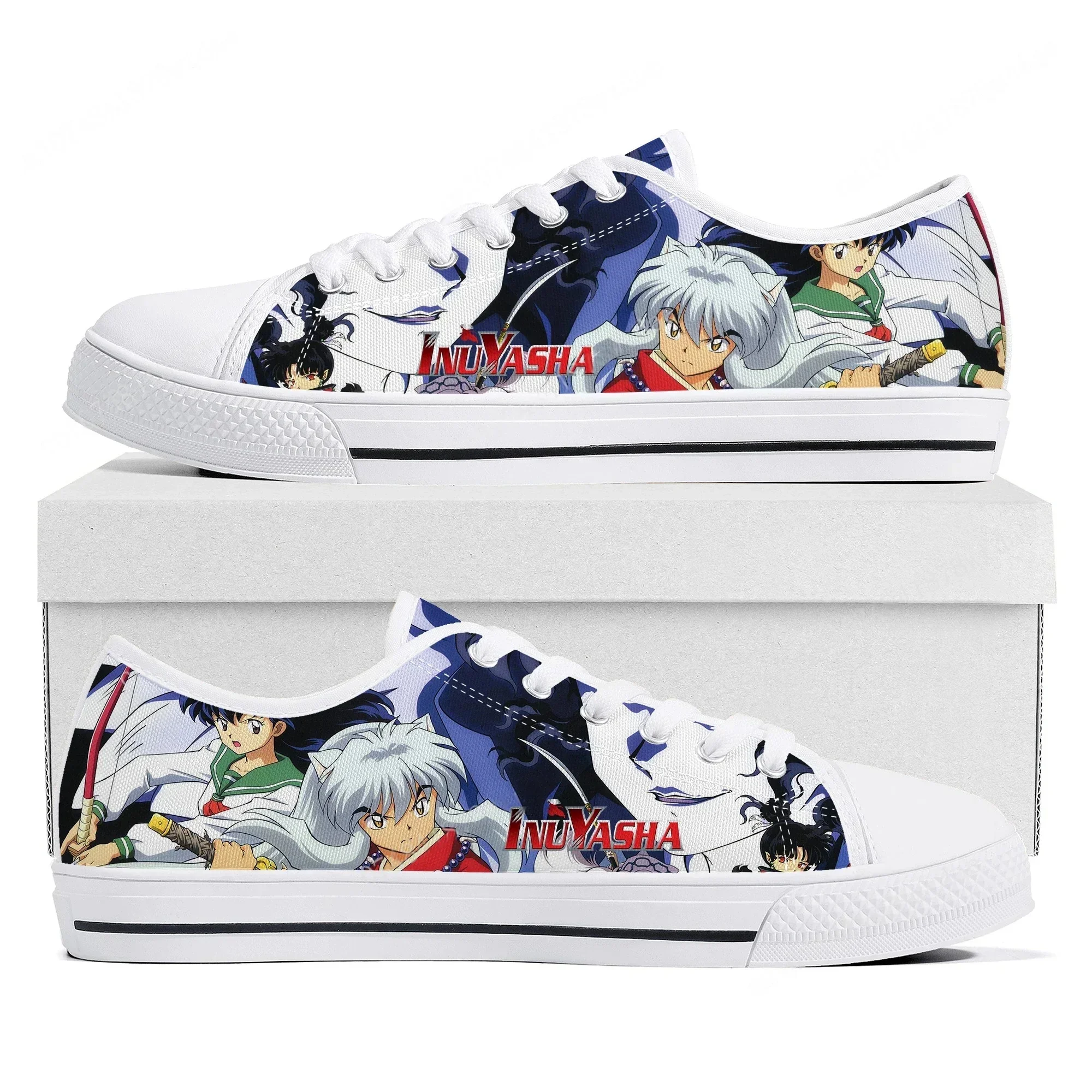 

Низкие кеды Inuyasha для женщин, мужчин и подростков, высококачественные парусиновые кроссовки с изображением Кагомэ Хигураши, парные кеды в стиле комиксов и манги, обувь на заказ