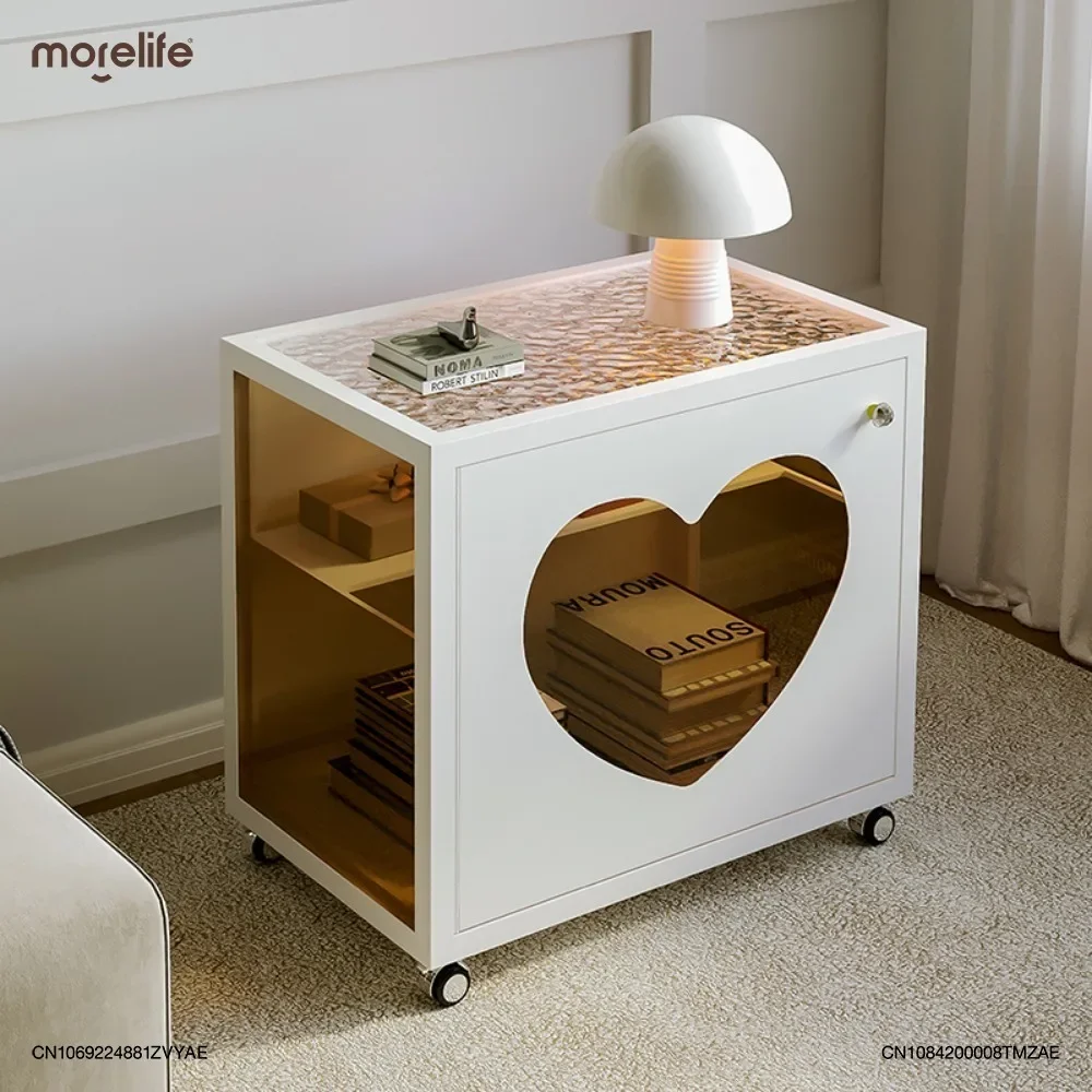 

Cream Style Mobile Sofa Cabinets Side Home Creative Small Apartment Corner Table Internet Famous New Bedroom Bedside Table K01