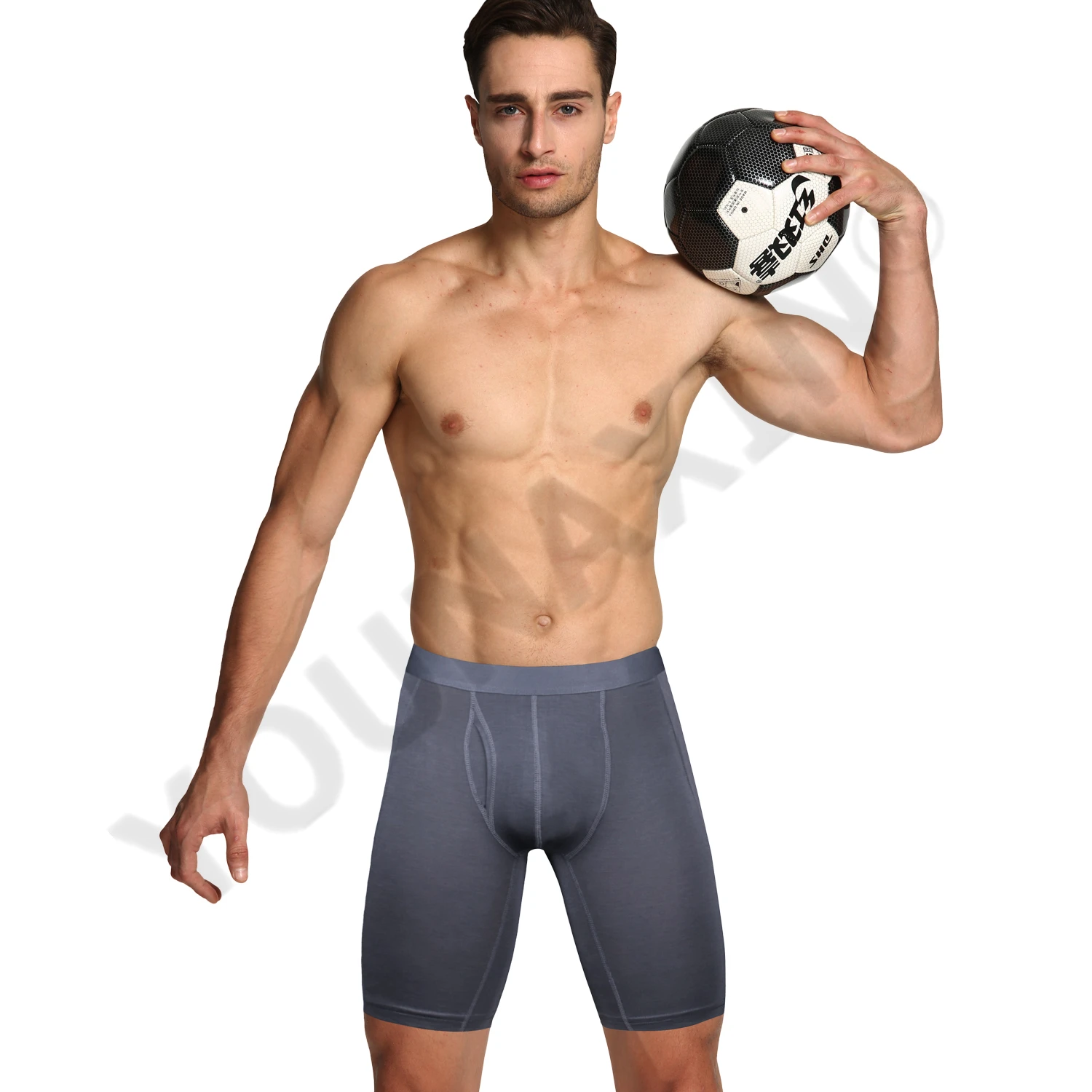 4 Pcs Men Black Long Leg Undies Underwear White Boxers Briefs Sports Shorts Big Size Panties Gray Underpants Knickers XL 2XL 3XL