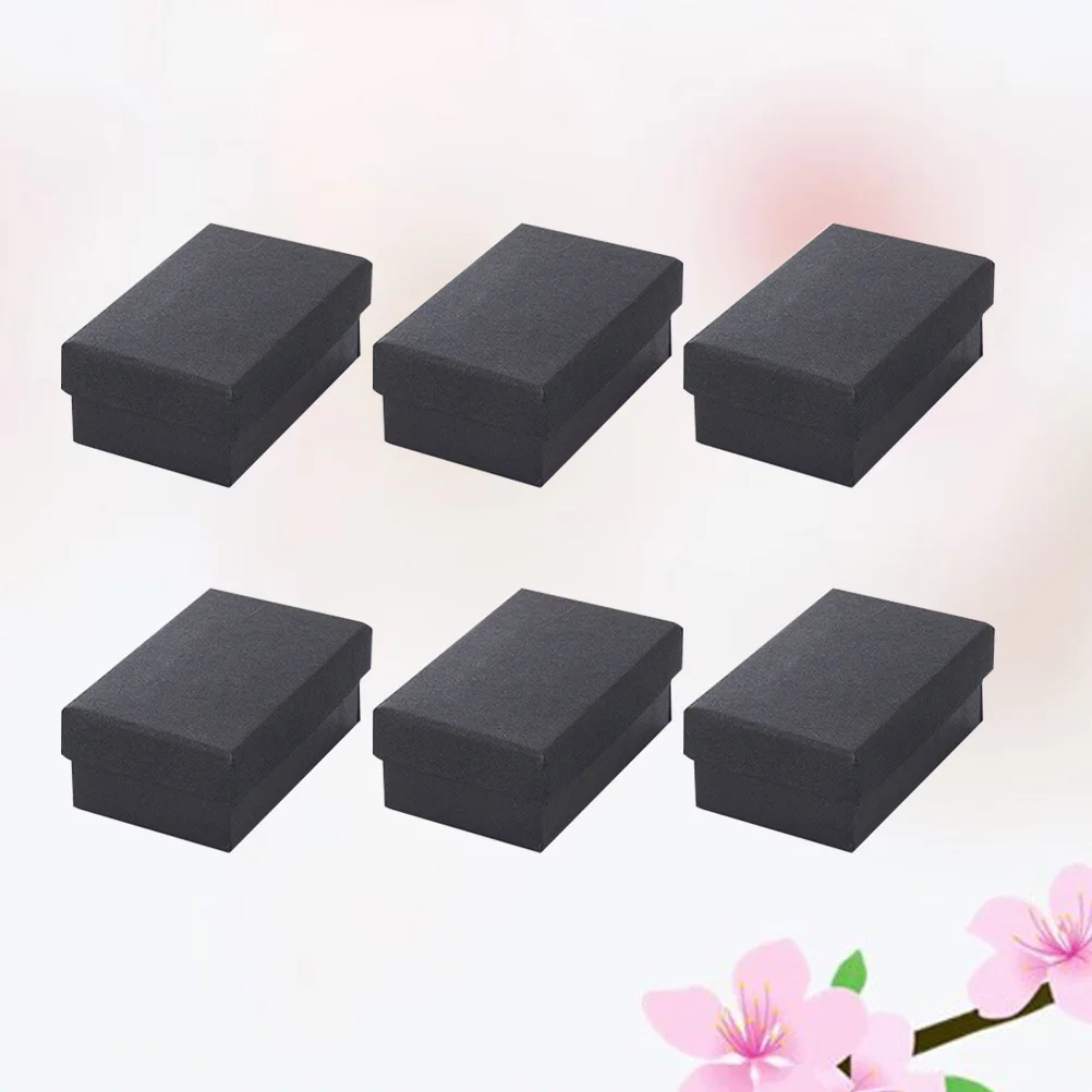 

25PCS Large Size Jewelry Box Black Kraft Paper Ring Earrings Necklace Jewelry Box Storage Box(Black)