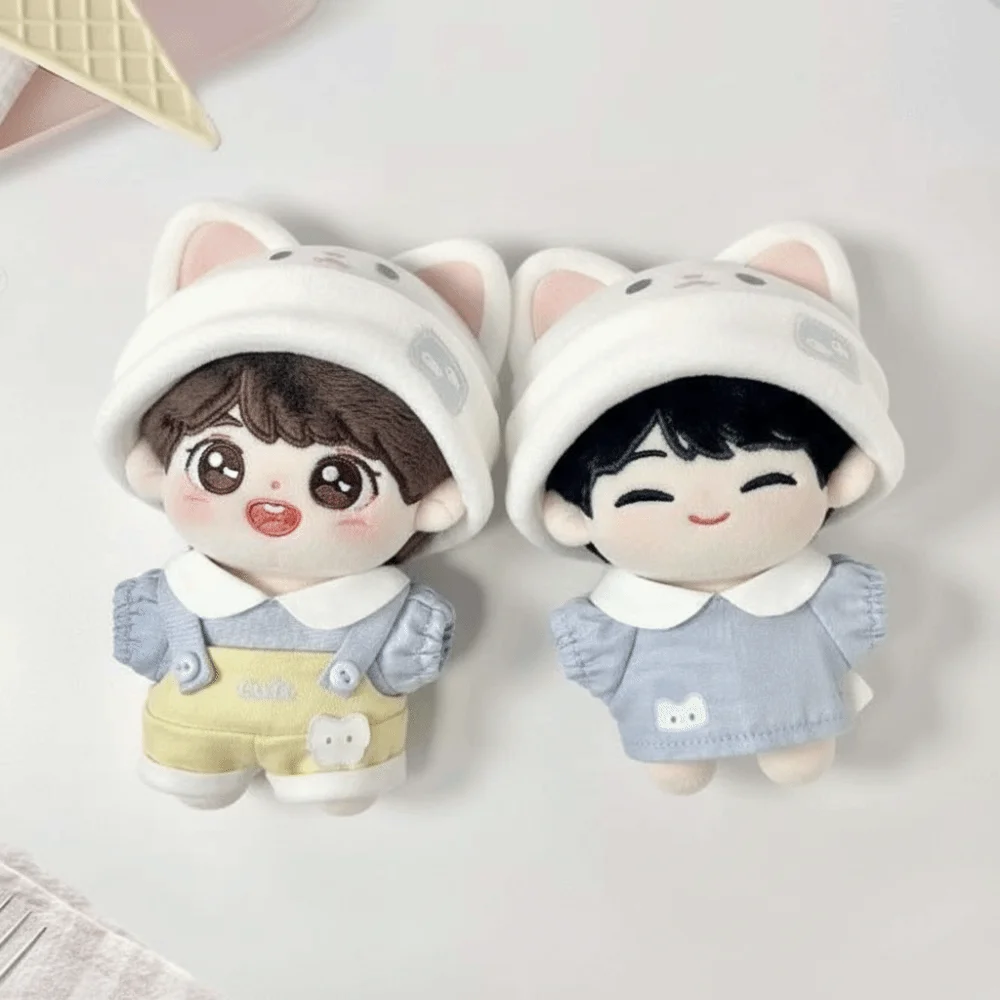 1 set DIY Clothing Cat Hat 10cm Cotton Clothes Suit Mini Clothes Outfit Strap Pants Cute Dress Up Set Children's Gift