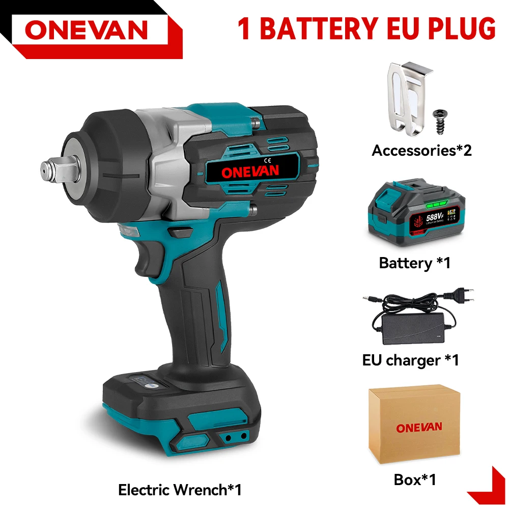 ONEVAN 2800N.M Borstelloze Elektrische Slagmoersleutel 1/2 inch Accuschroevendraaier Moersleutel Power Tools Voor Makita 18V Batterij Pin
