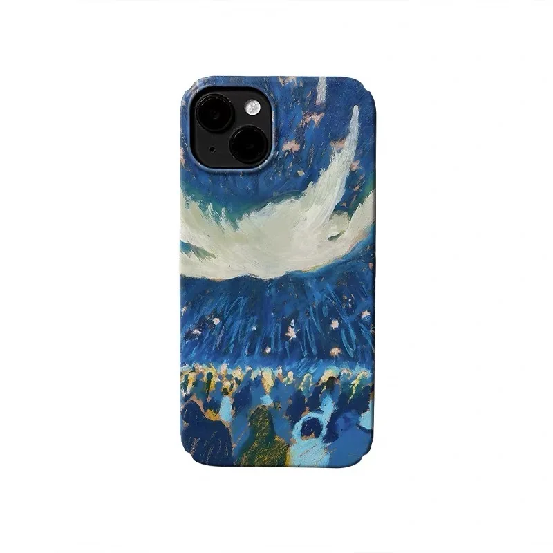 

Ins Deep Blue Meteor Crowd Phone Case for IPHONE 17 Air 16E 15 PROMAX 14 Plus 13 12 MINI 11 PRO 16Plus XR XS Acrylic Phone Cover
