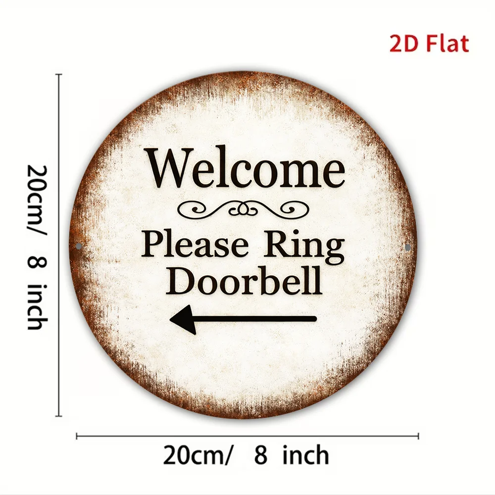 2D Flat, 1pc 8x8in/20x20cm 2D Flat Round Sign, 