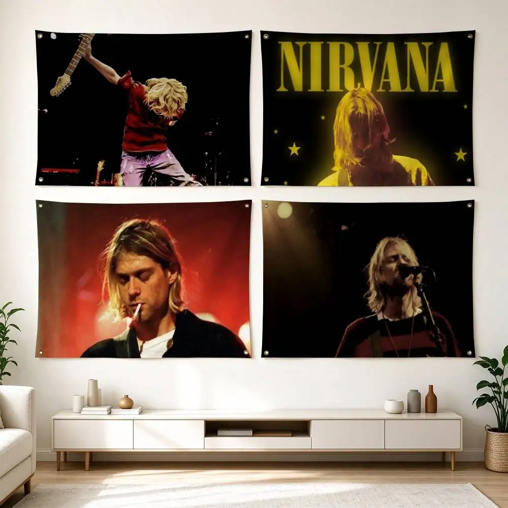 S-Seattle G-Grunge Kurt Cobain  Flags Wall Hanging Tapestry Outdoor Garage Room Decorative flag Background Blanket