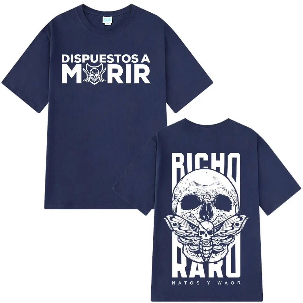 Rapper NATOS WAOR Bicho Raro Negra Skeleton Gothic Hip-hop T Shirts Fashion T-shirts Men Women Y2k Clothing Cotton T-shirts