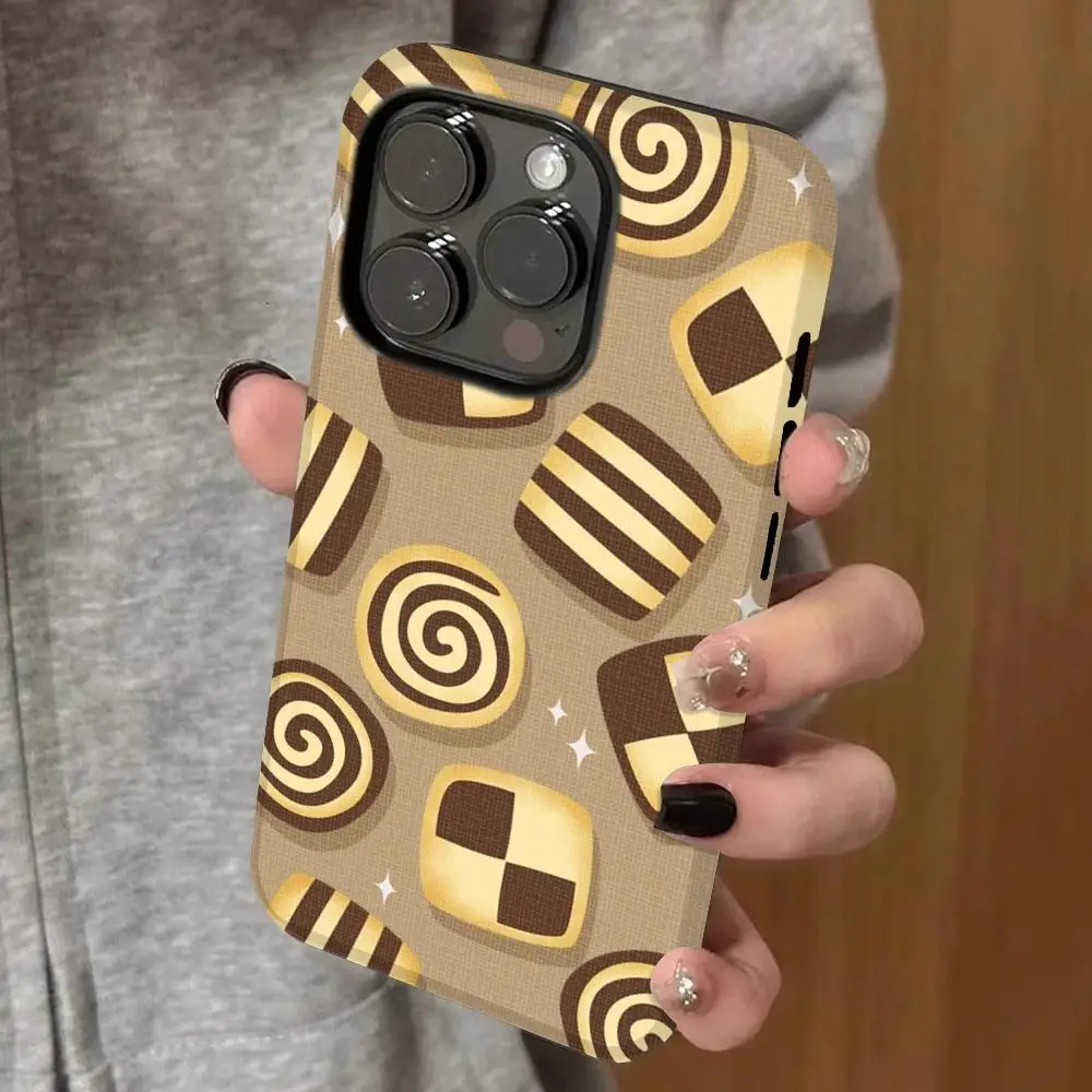 

cartoon cookie wallpaper Phone Case Double-layered 2-in-1 Film Case For IPhone 16 15 Promax 14 13 Pro 12 11 plus Samsung SCovers