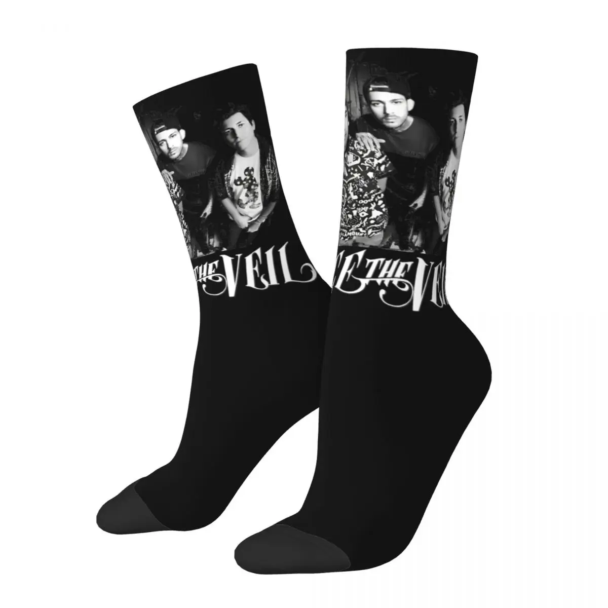 

Retro Pierce The Veil Band Theme Crew Socks Merch for Female Male Non-slip Print Socks