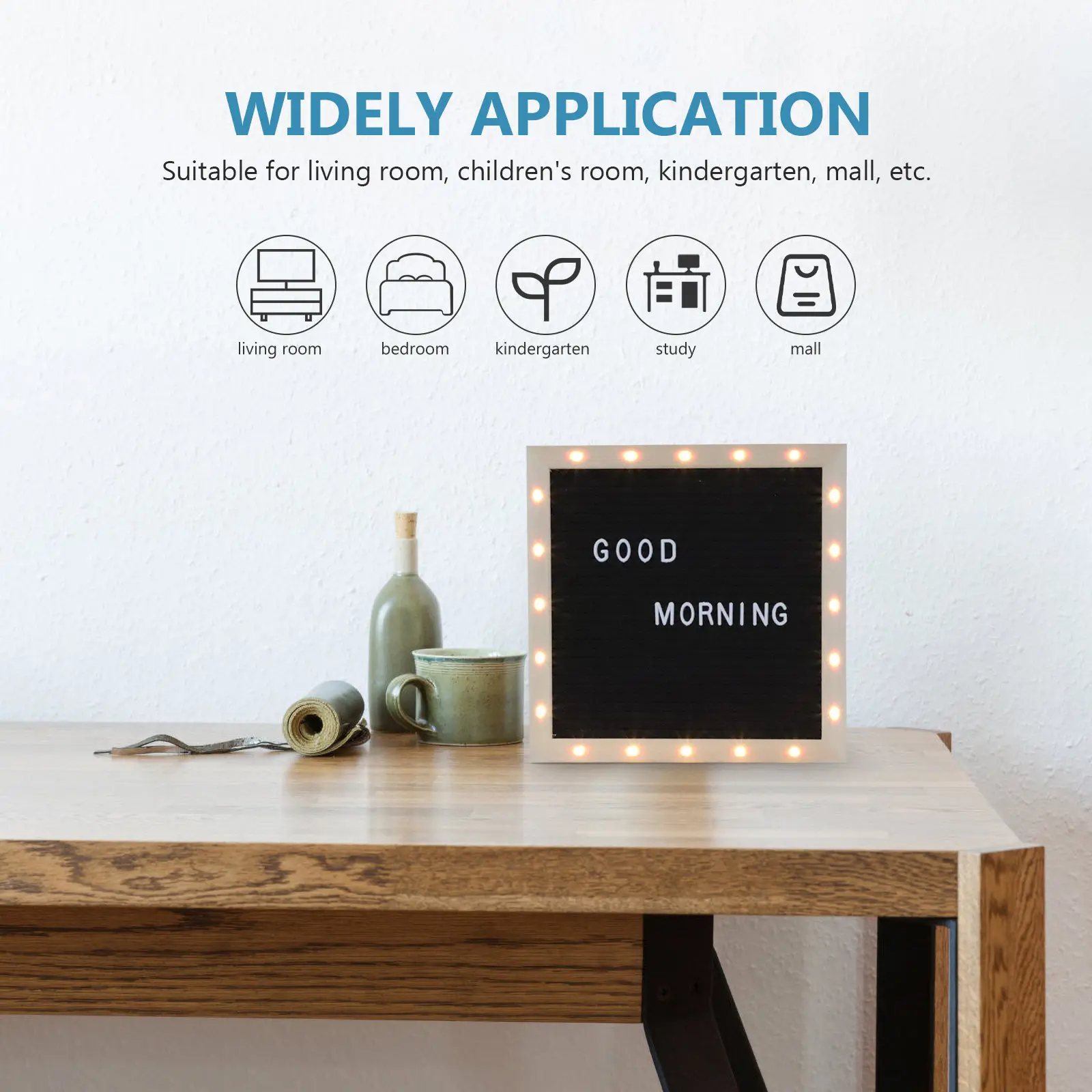 

Набор из 1 шт. креативной деревянной доски для сообщений со светодиодными буквами, для декора вечеринок, подарок, многофункциональная подставка для сообщений, информационная табличка