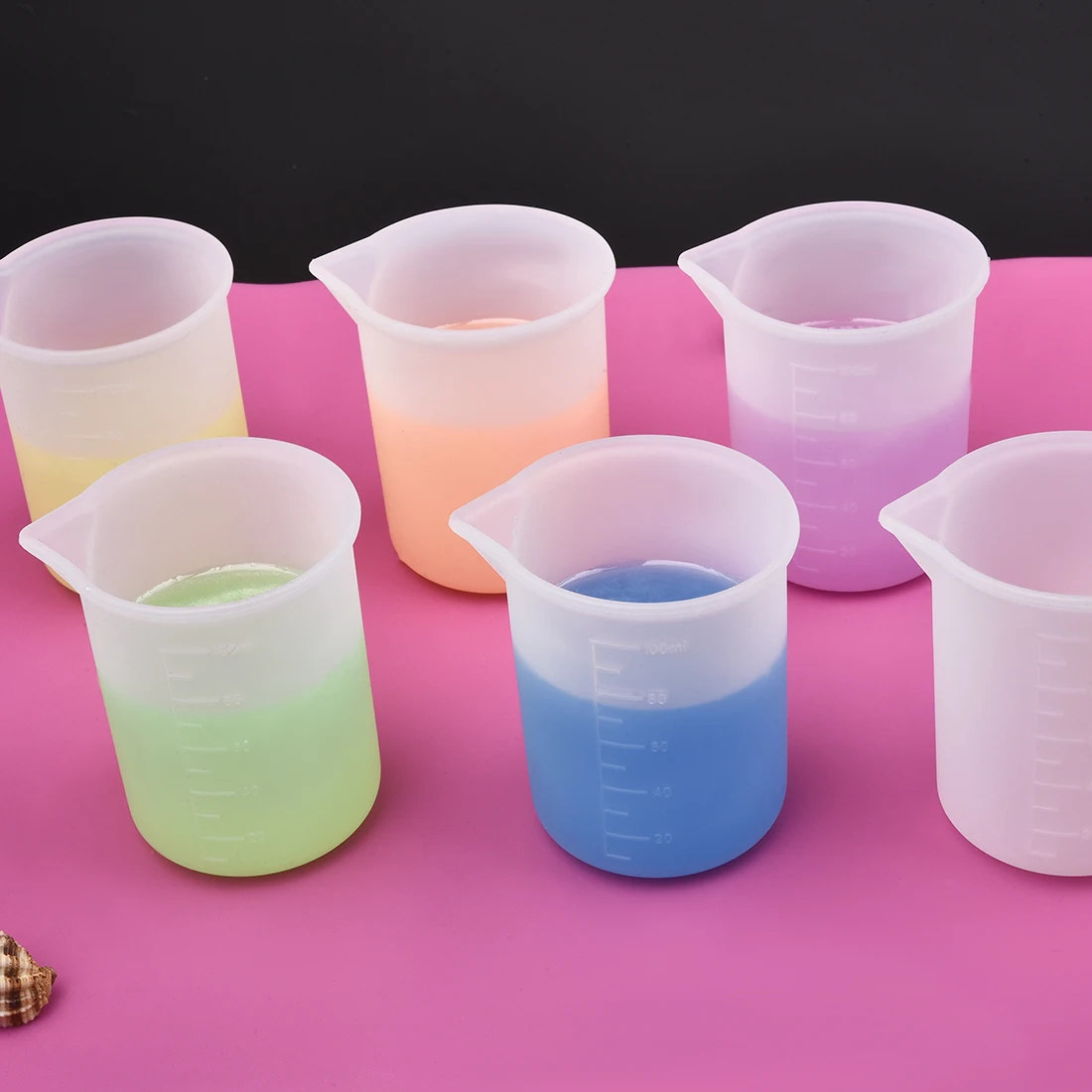 10-300ml Silicone Measuring Cup Transparent With Scale Food-Grade Separating  Cups DIY Cake Epoxy Resin Jewelry Making Tools