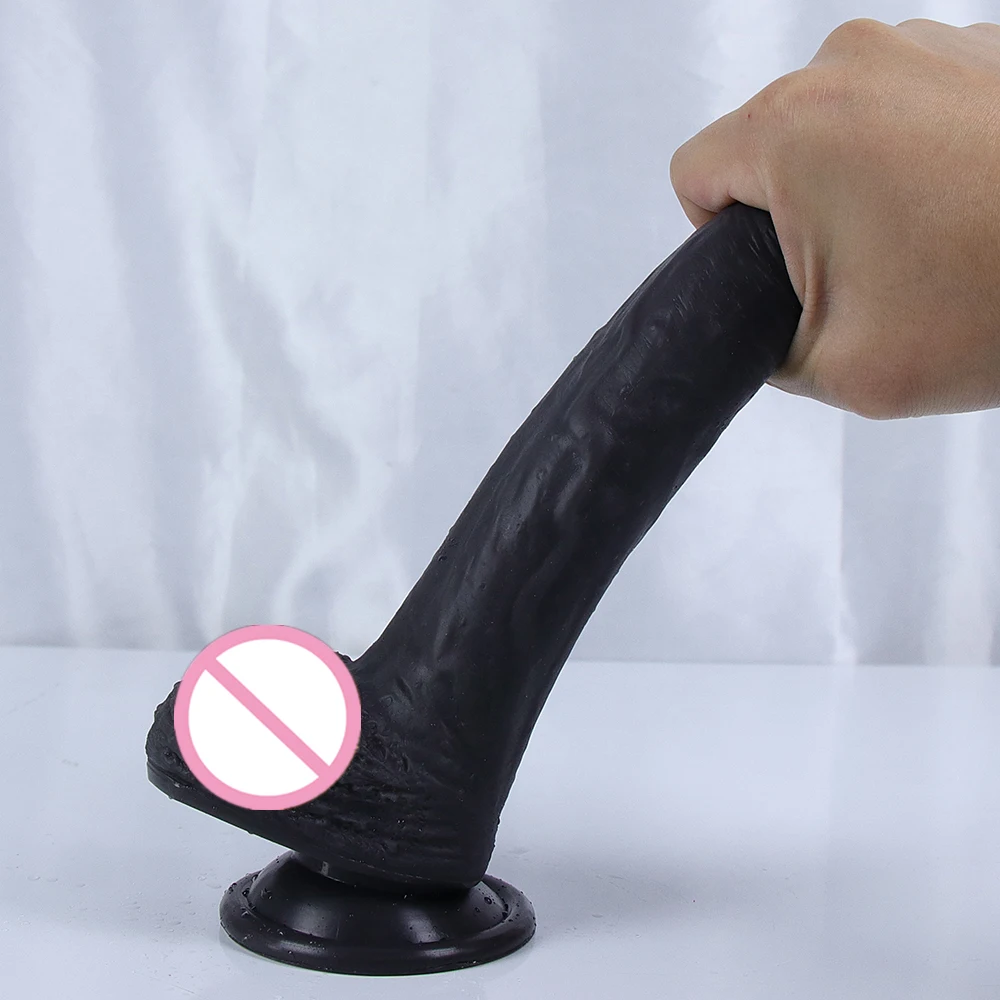 Realistic Dildo Black Silicone Dick Soft Artificial Penis For Woman Man Masturbator Erotic Cock G Spot Stimulator Anal Plug Tool