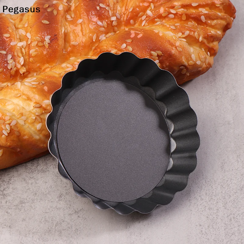 [S]Mini Tart Pans 10cm Egg Tart Molds With Removable Bottom Non Stick Small Tart Mold Fluted Cupcake Tart Pan Bakeware