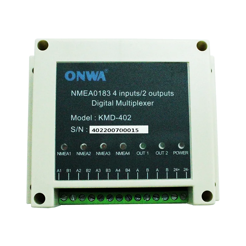 ONWA KMD-402 NMEA Distribution Box Marine Supplies Multiplexing 4 Inputs to Combine Into 2 Outputs