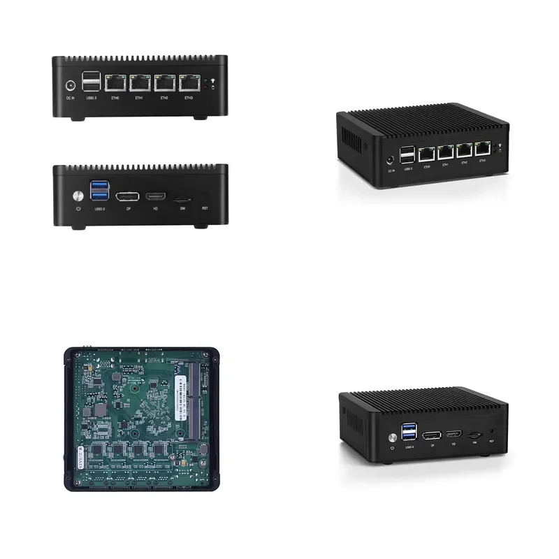 Fanless Desktop Computer J4125 Soft Router 4lan Firewall Pfsense Mini Pc Appliance Mini Computer Pfsense Opnsense Mikrotik
