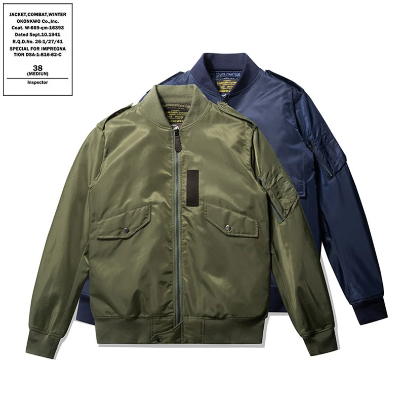 

New Aircraft L-2B Flight Jacket Thin Cotton L2 Air Force Coat Outdoor Camp Trekking Riding Fitness Golf Baseball Sports Clothing