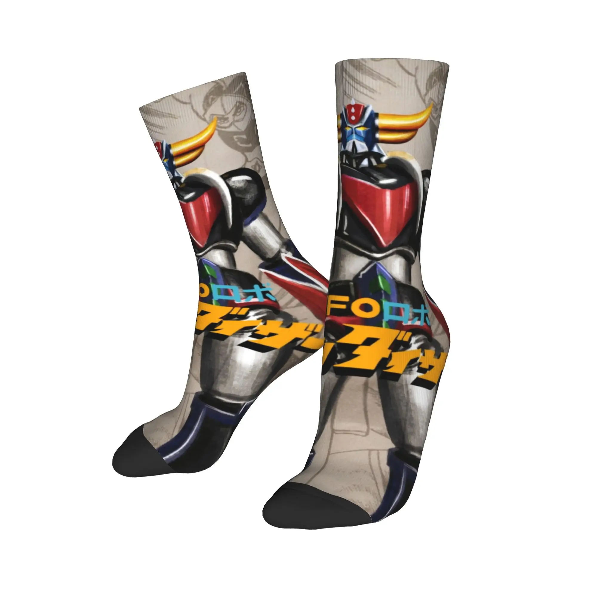 

Custom Harajuku Grendizer Anime Socks Men Women Warm 3D Printing UFO Robot Goldorak Basketball Sports Socks