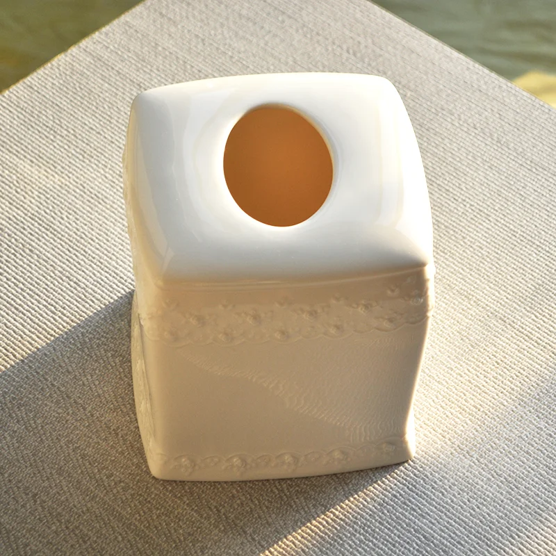 Simply Shabby Chic Simple Ceramic Home Hotel Pumping Carton Nordic Restaurant Living Room Tissue Box