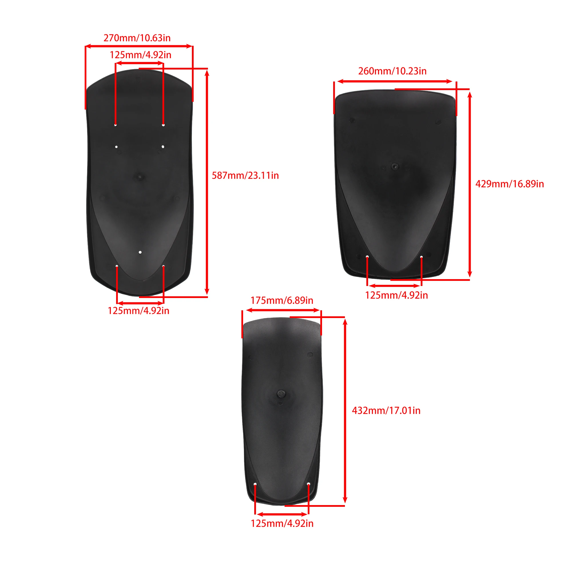 1 Pcs ATV Front Rear Plastic Fender Three Sizes For 110cc 125cc 150cc 200cc 250cc Go kart UTV Buggy Quad Dirt Bike Accessories - view 6
