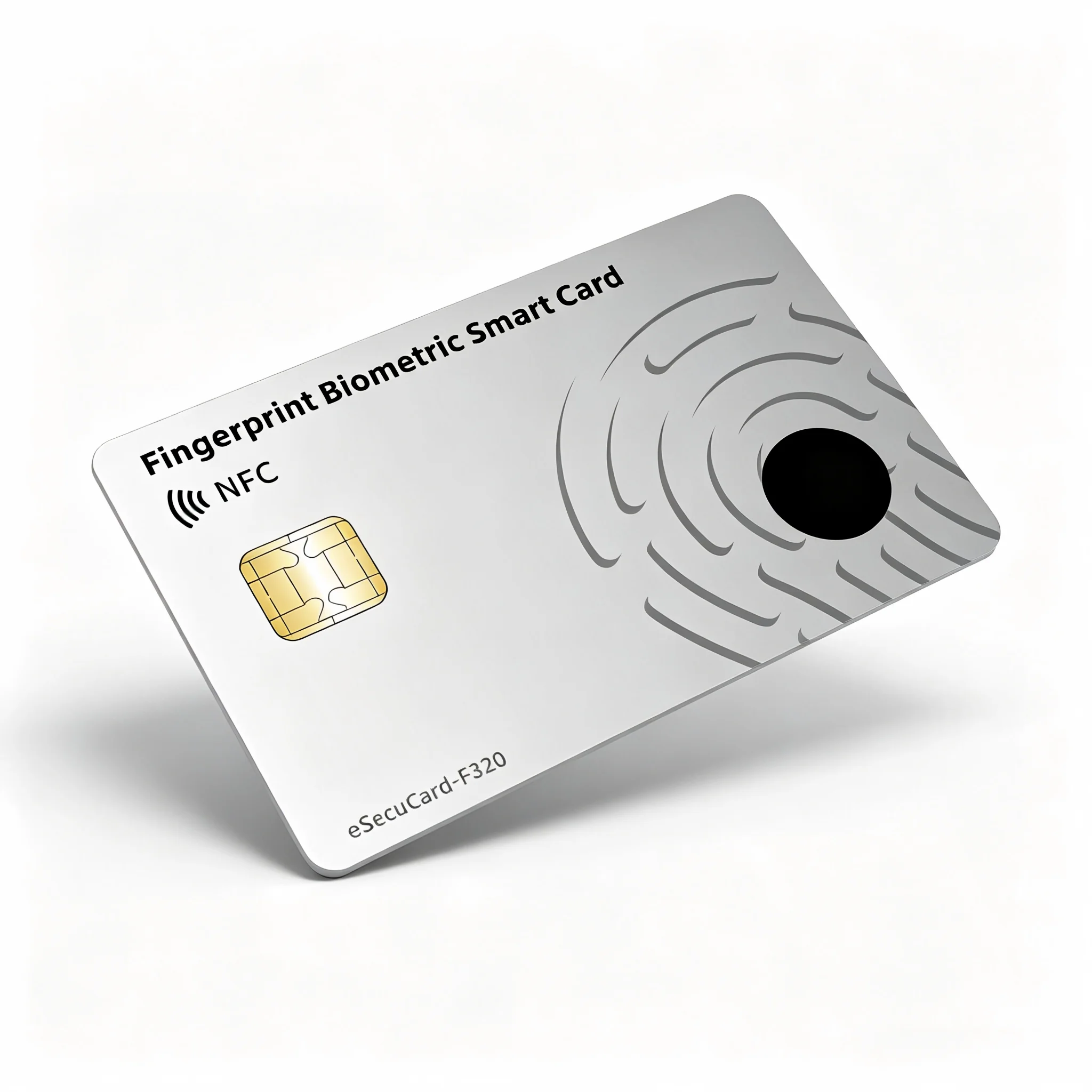 Excelsecu eSecuCard-F320 Dual Interface Fingerprint Smart Card ISO7816 Contact + NFC Contactless Biometric Encrypted CPU Card Id