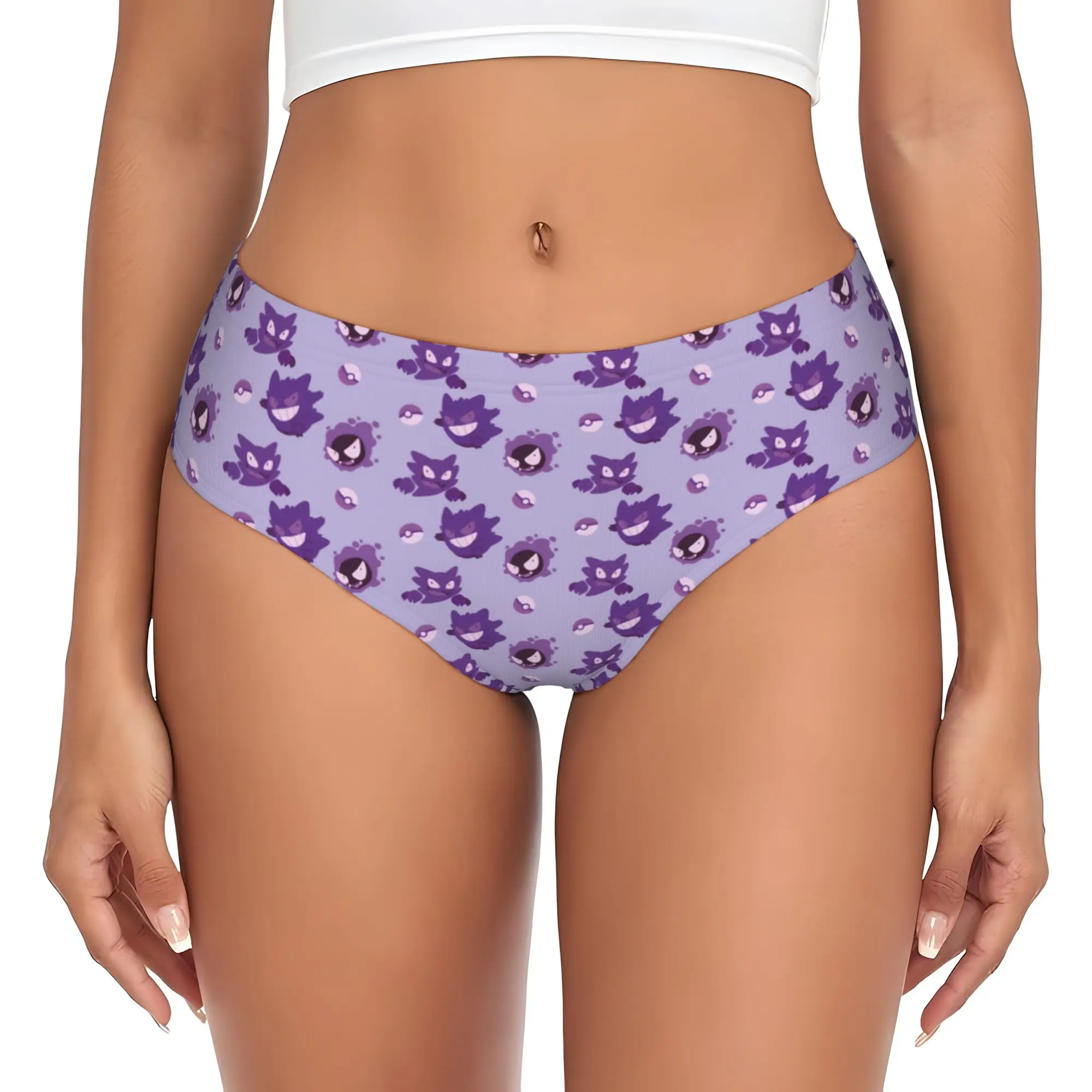

Custom Womens Pokemoned Gengars Panties Stretch Adorable Cartoon Anime Briefs Underwear