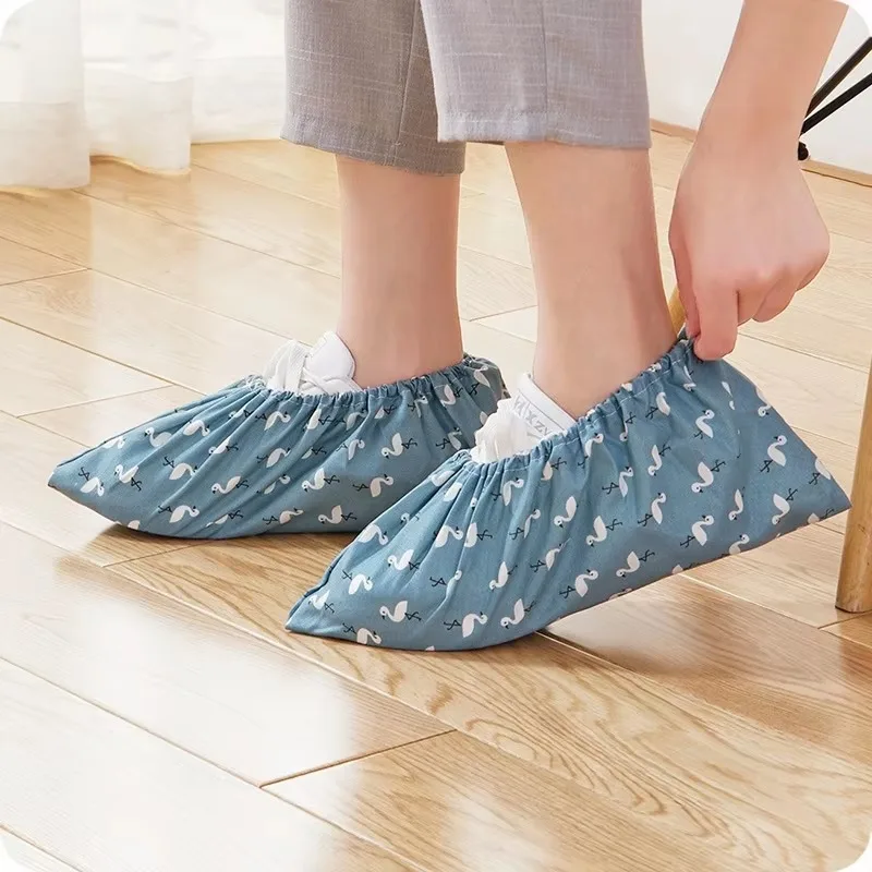 Household Indoor Dust-proof Cloth Shoe Cover Washable Elastic Adult Cloth Shoe Cover Student Computer Room Fabric Shoe Cover