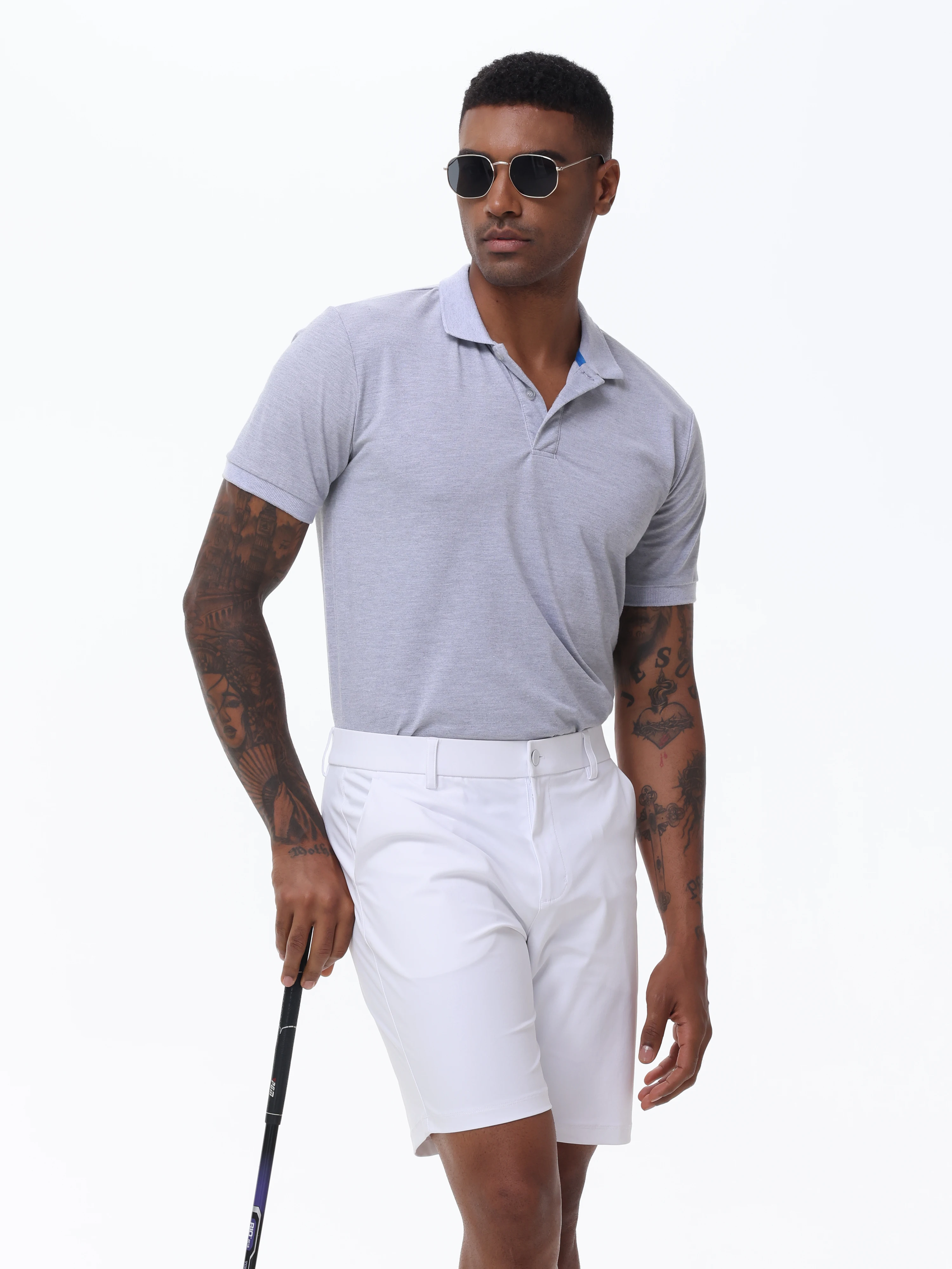 Herren Cargo trend ige Shorts lässige, elegante Golfhose, Stretch-Taillen-Arbeits shorts mit verdeckten Seiten taschen mit Reiß verschluss