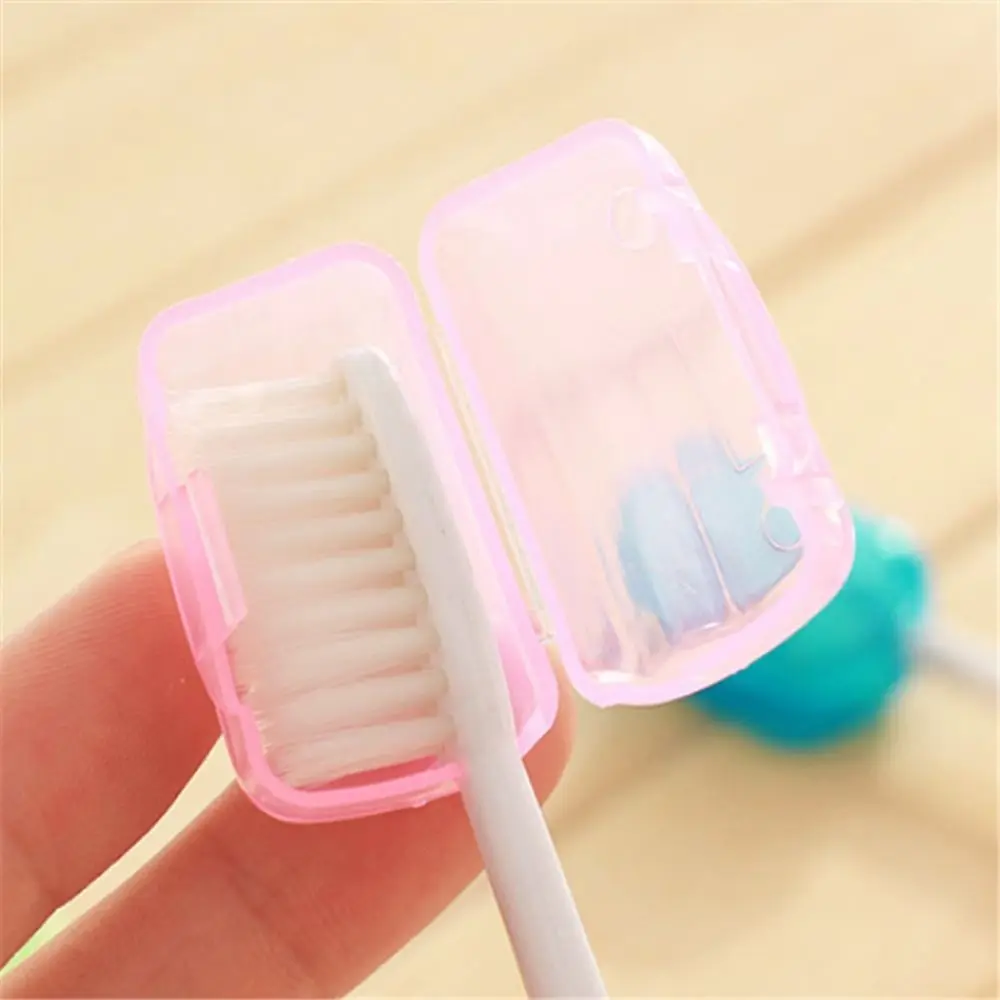 Imagen 6: 5/10 piezas de cubiertas de plástico para cabezales de cepillo de dientes, portátiles, protectoras, para viajes, senderismo, camping, accesorios de baño