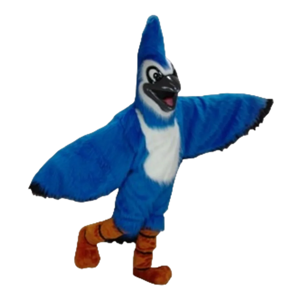 Long Hair Blue Jay Mascot Costume Adult Size Birds Mascotte Outfit Suit Party Cosply Fancy Dress Costumes SW554