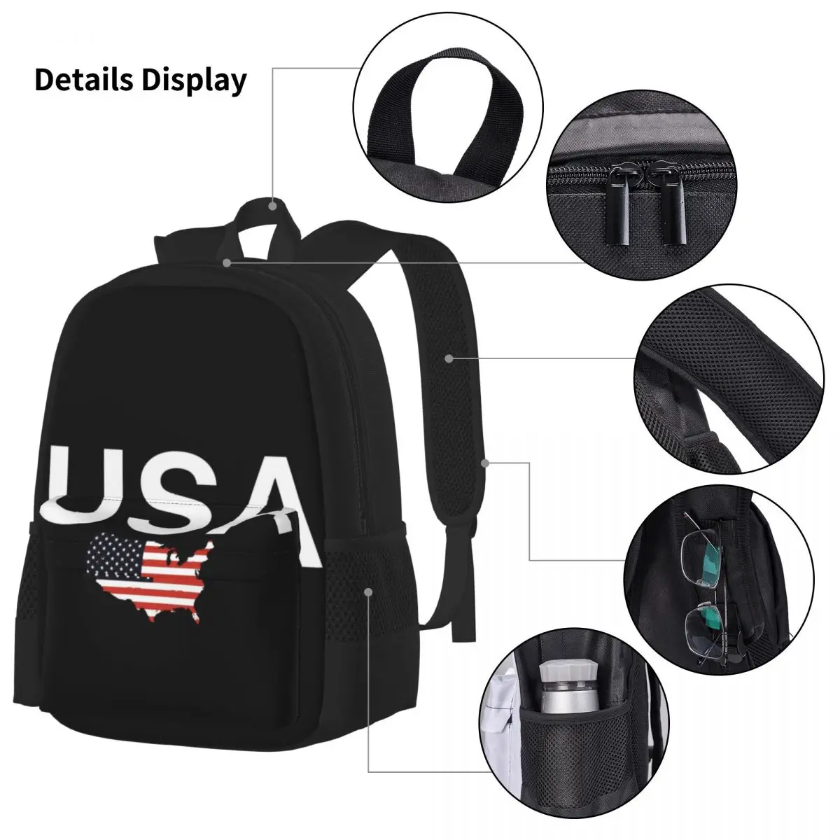 USA Flagge-amerikanische Flagge Rucksäcke Jungen Mädchen Bücher tasche Kinder Schult aschen Cartoon Kinder Rucksack Lunch Bag Stift Tasche dreiteiliges Set