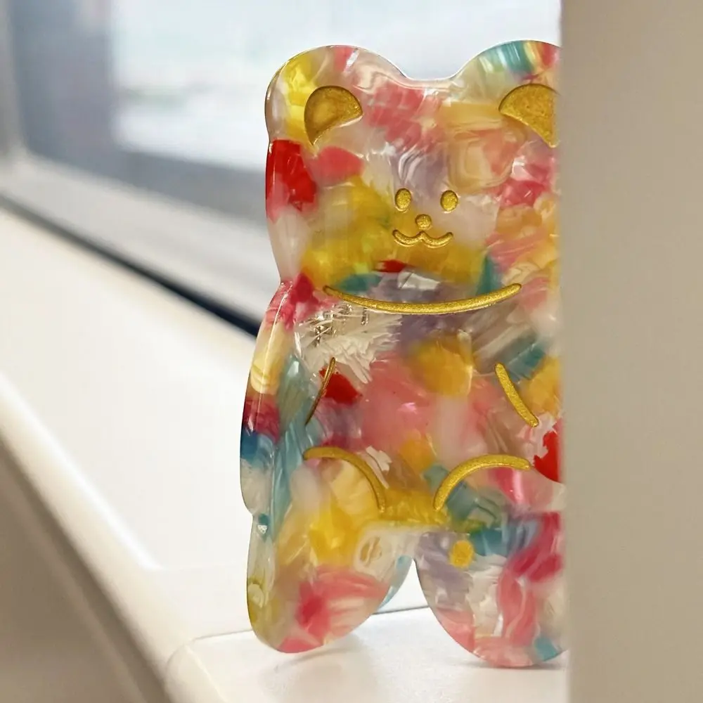 

Acetic Acid Cartoon Bear Hair Claw Geometric Animal Acetate Shark Clip Korean Style Candy Color Animal Hair Clip Wash Face