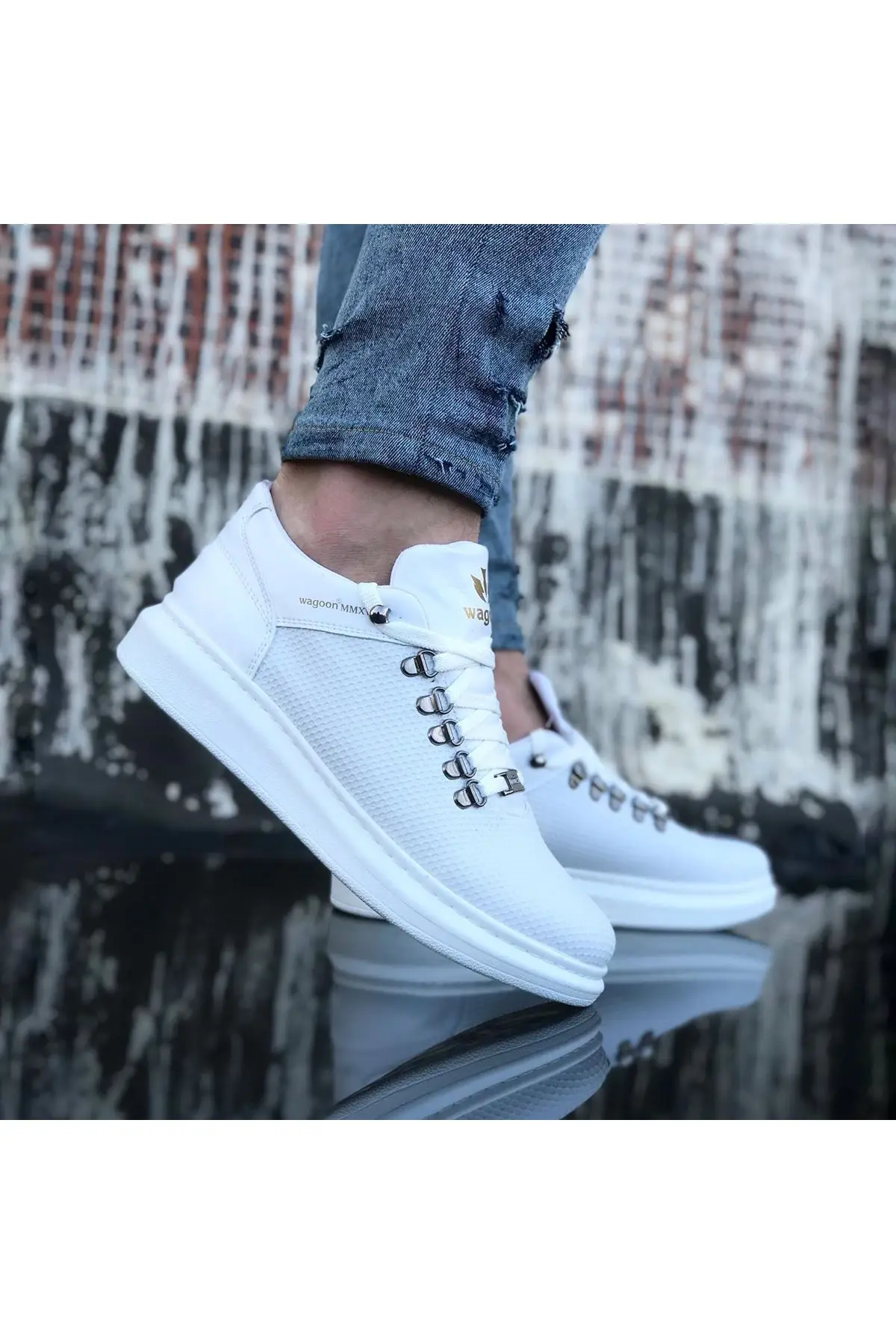 

WG047 Men's Casual Shoes Lace-up Shoes Autumn Spring Men Shoes High Sole Non-leather Daily Walking Shoes 2022