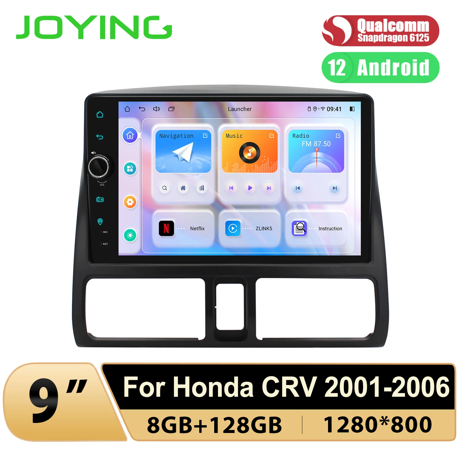 ﻿ JOYING Upgrade 9 inch Car Audio System Radio Stereo Multimedia Player For Honda CRV 2001-2006 Supports CarPlay Android Auto