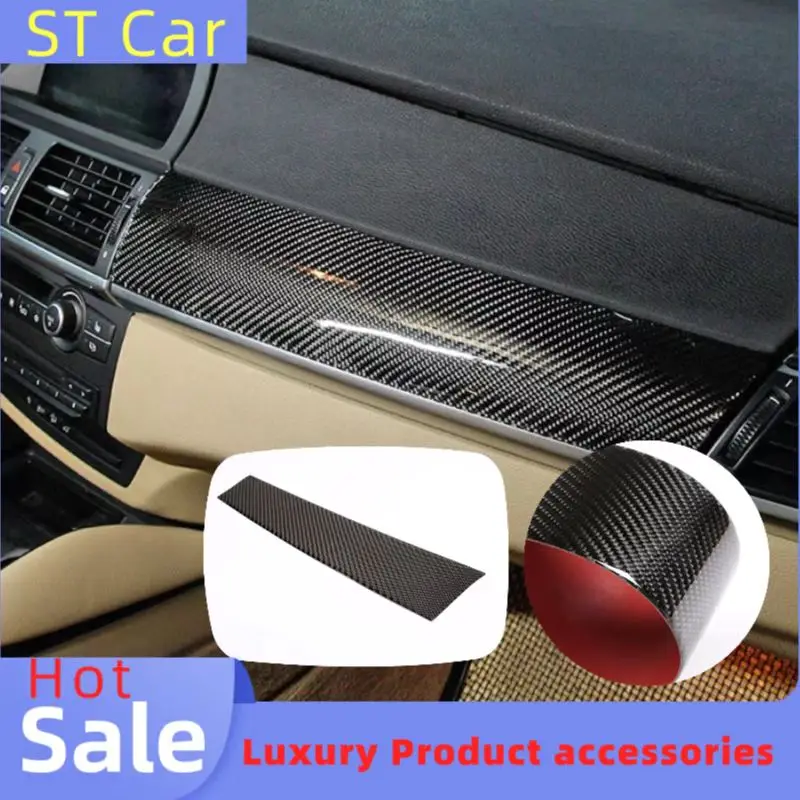 Soft Carbon Fiber Car Passenger Dashboard Panel Cover Sticker Accessory For BMW X5 E70 X6 E71 2008-2013 Left Hand Drive and RHD