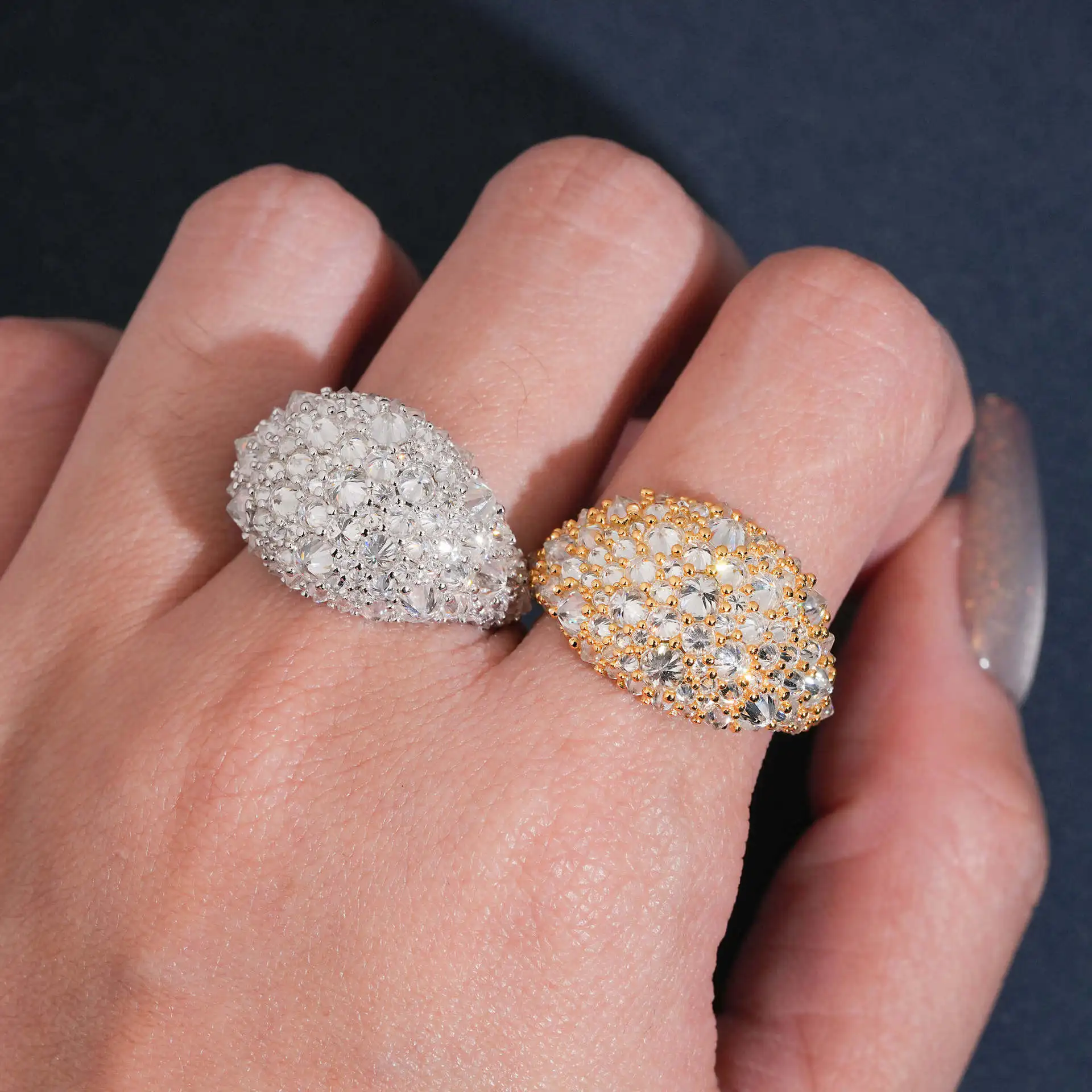 All Moissanite GRA D VVS1 Half Band Hip Hop Iced Out Ring 925 Sterling Silver Luxuryt Daily Fine Jewelry Gift For Men And Women
