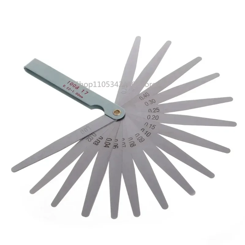 17 Blades Metric Feeler Gauge 0.02-1.00mm Gap Measuring Tool for Engine Valve Adjustment Precision Gap Filler