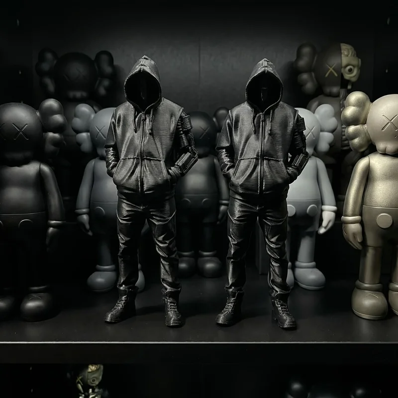 3D‑Printed Punk Hoodie Resin Figurine, Matte Street‑Style Statue, Home‑Office Desktop Decor, Holiday Ornament, Unique Collectibl