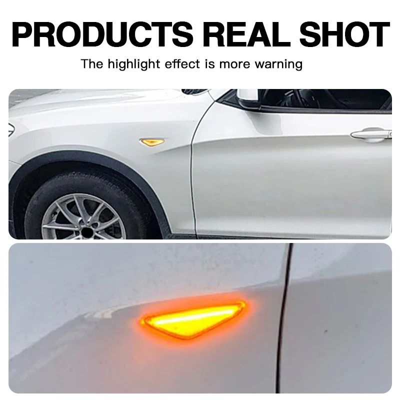 2PCS LED Sequential Dynamic Side Marker Light Turn Signal Lamp Canbus For BMW X3 F25 X5 E70 X6 E71 E72 2007-2014 Car Accessories