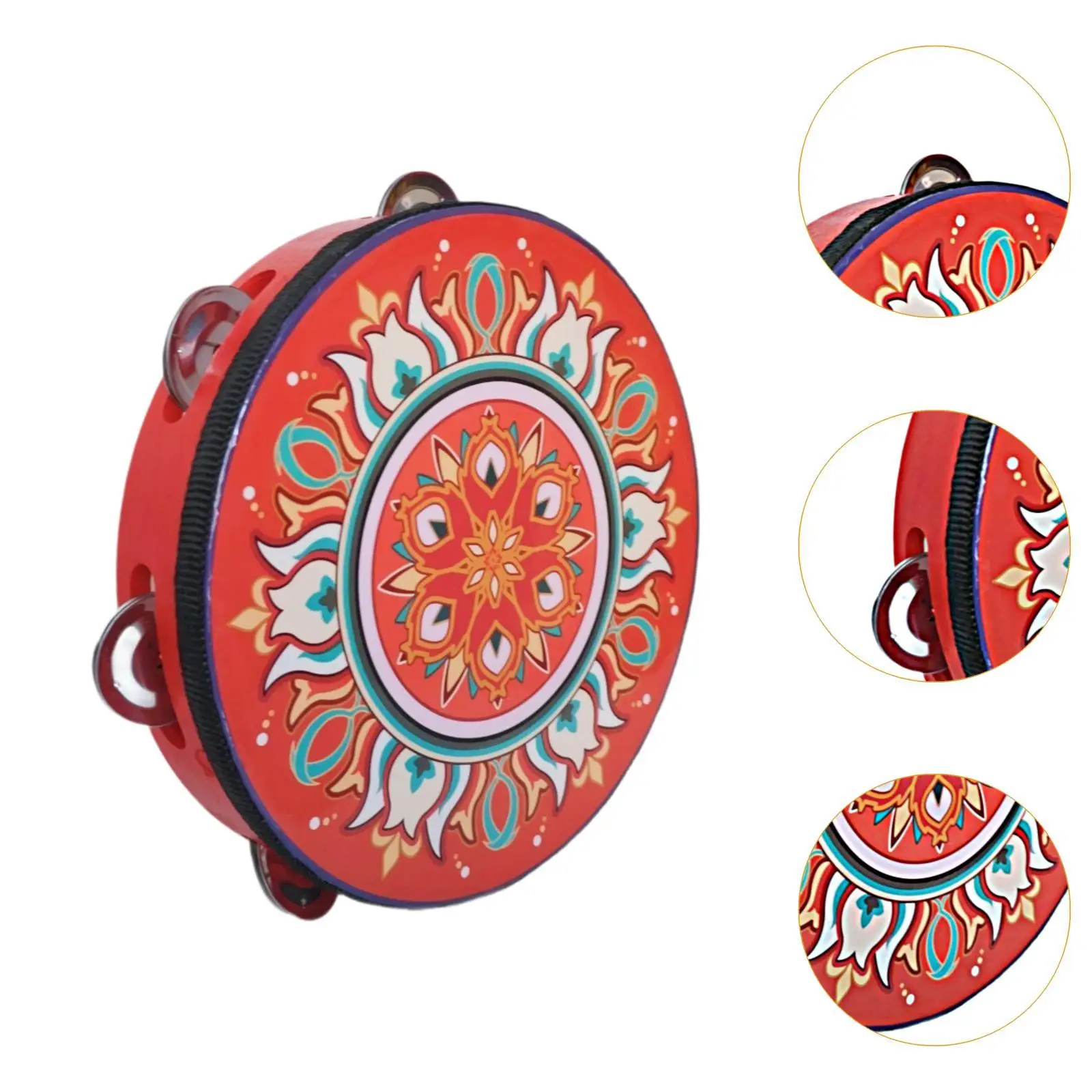 8 inch Tambourine Hand Held Drum Educational Toy for Family Kids Concert