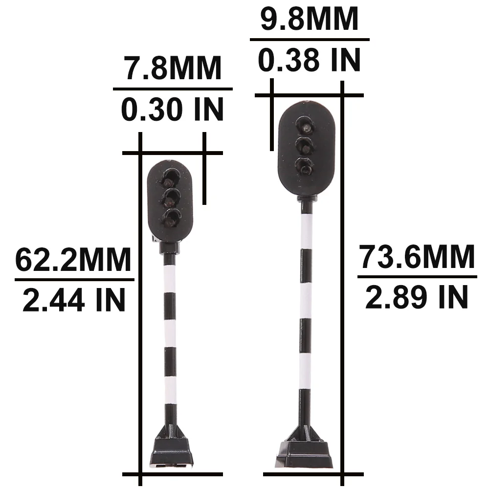 Simulation Train Railway Signal Lamp Model 3V Traffic Lights Diy Sand Table Street Scene Layout Materials Diorama Accessory 1Pcs