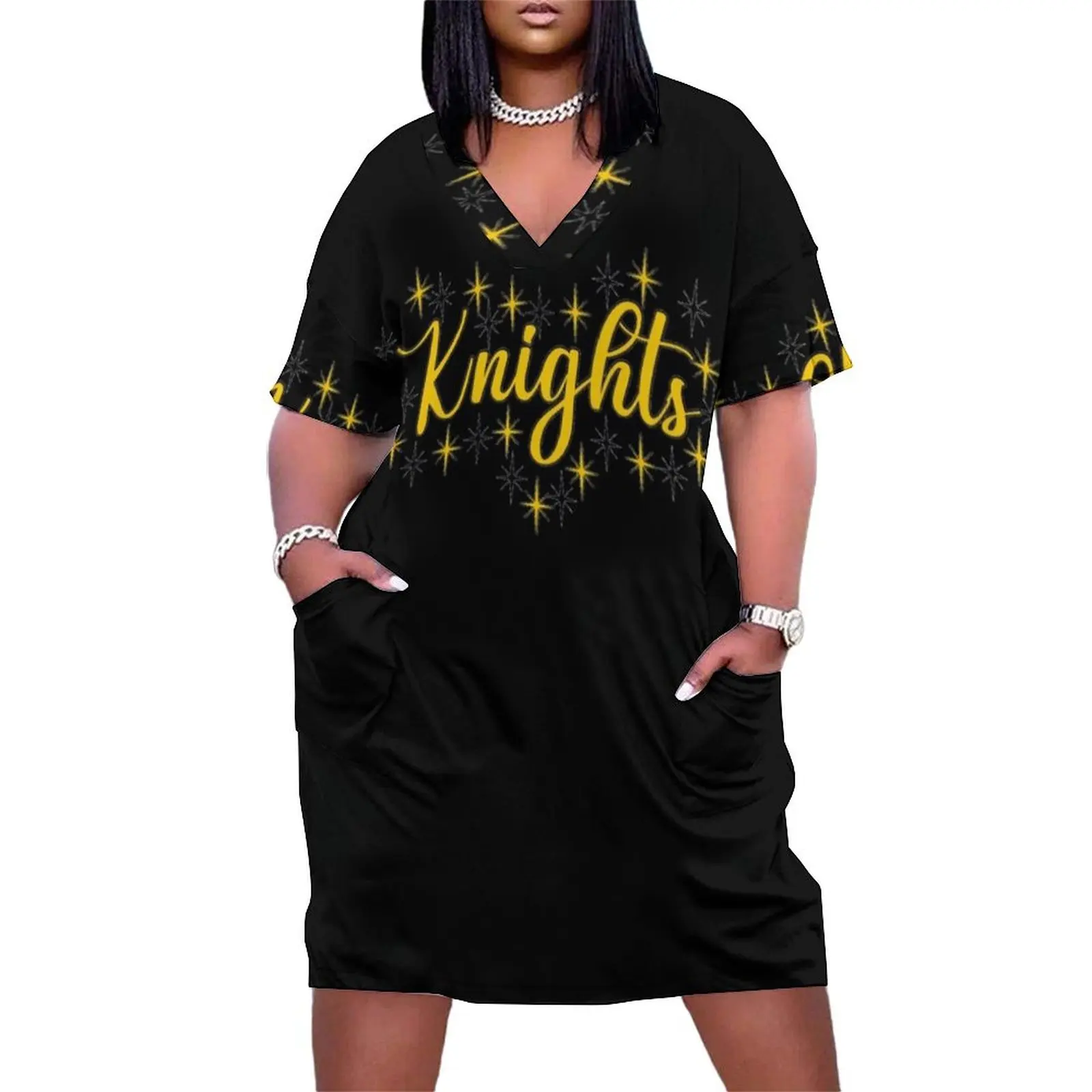 

Sparkly Knights Loose Pocket Dress clothes for woman ladies dresses for special occasion Dresses gala